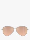 Ray-Ban RBR0101S Unisex Aviator Reverse Sunglasses, Silver/Pink