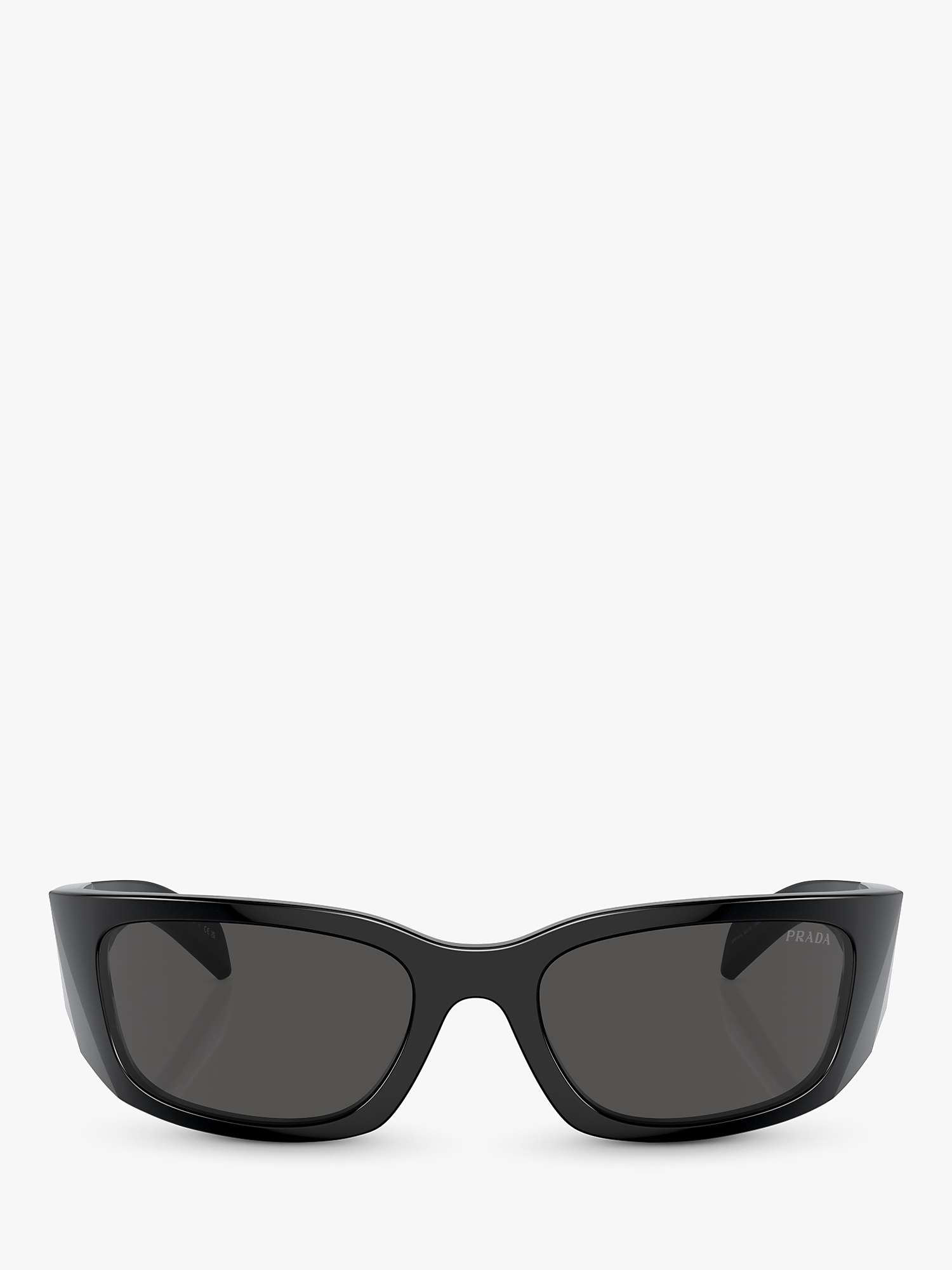Buy Prada PR A14S Women's Wrap Sunglasses, Black/Grey Online at johnlewis.com