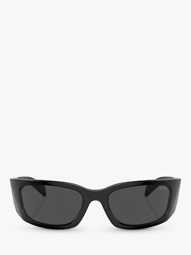 Prada PR A14S Women's Wrap Sunglasses, Black/Grey