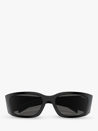 Prada PR A14S Women's Wrap Sunglasses, Black/Grey