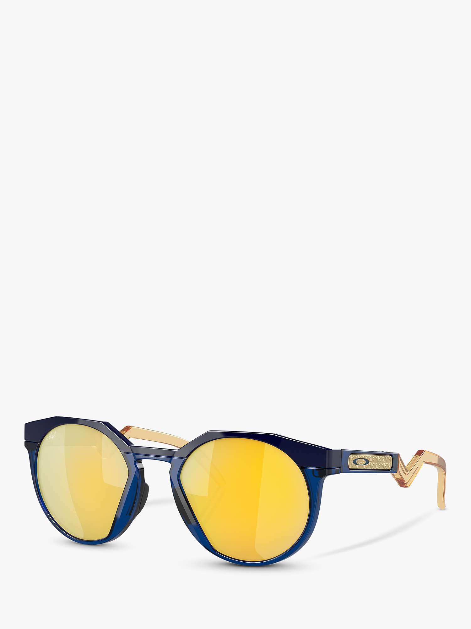 Buy Oakley OO9242 Men's Polarised Round Sunglasses, Navy/Transparent Blue Online at johnlewis.com