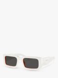 Prada PR 06YS Men's Rectangular Sunglasses, Talc/Orange