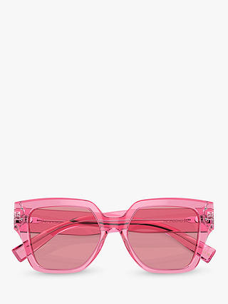 Dolce & Gabbana DG4471 Women's Rectangular Sunglasses, Transparent Pink/Pink