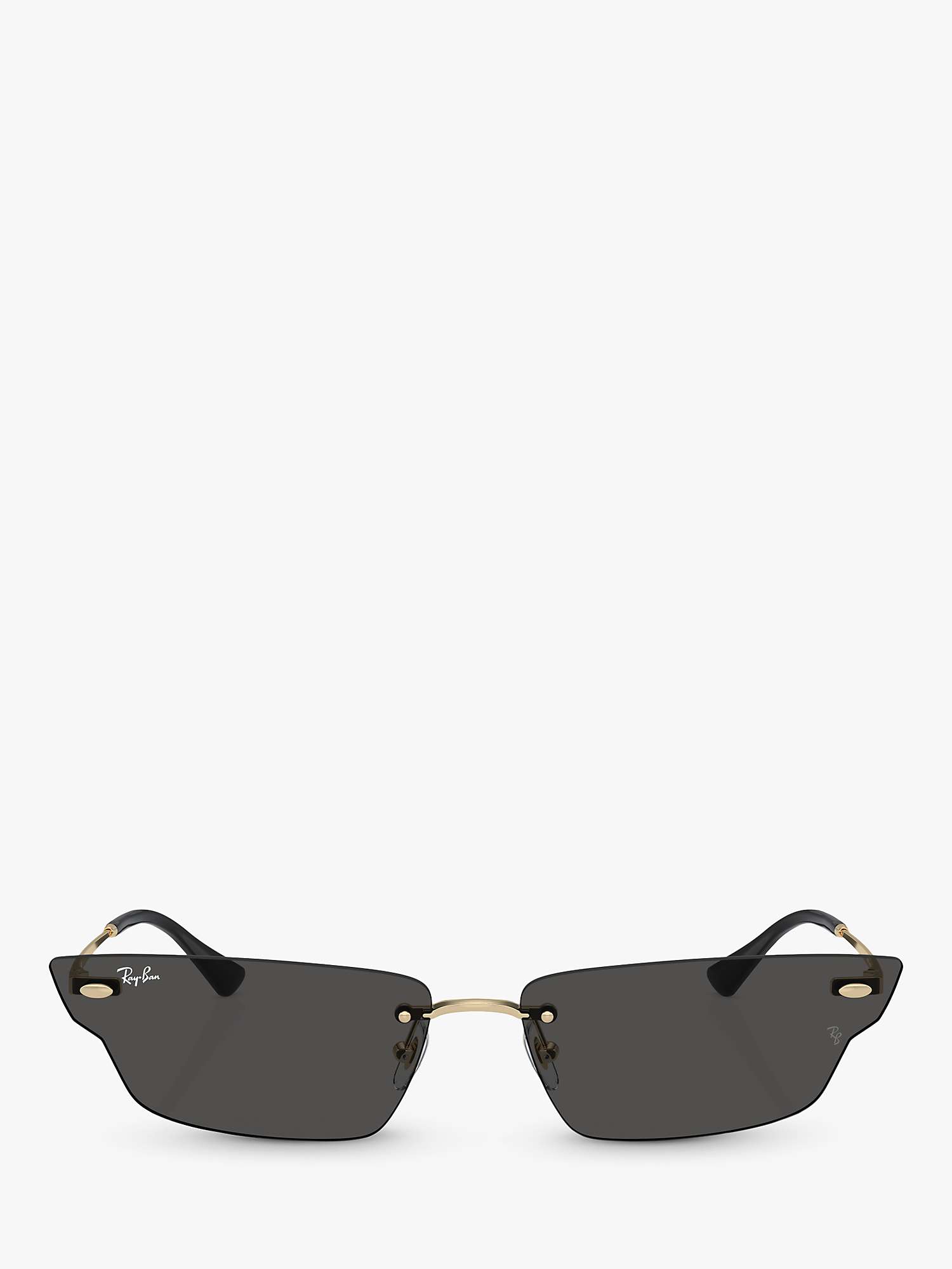 Buy Ray-Ban RB3731 Unisex Rectangular Sunglasses, Light Gold/Black Online at johnlewis.com