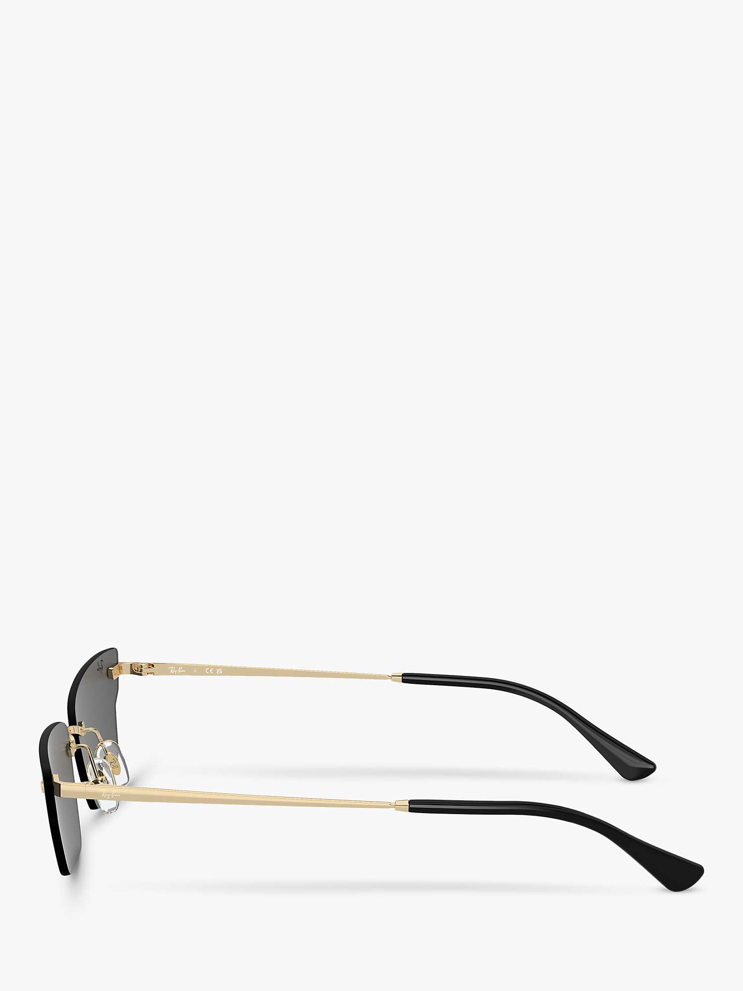Buy Ray-Ban RB3731 Unisex Rectangular Sunglasses, Light Gold/Black Online at johnlewis.com
