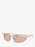 Prada PR A25S Women's Celine Irregular Sunglasses, Opal Peach