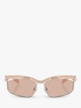 Prada PR A25S Women's Celine Irregular Sunglasses, Opal Peach