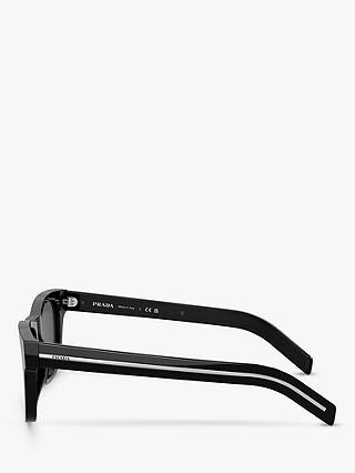 Prada PR A17S Men's D-Frame Sunglasses, Black/Silver