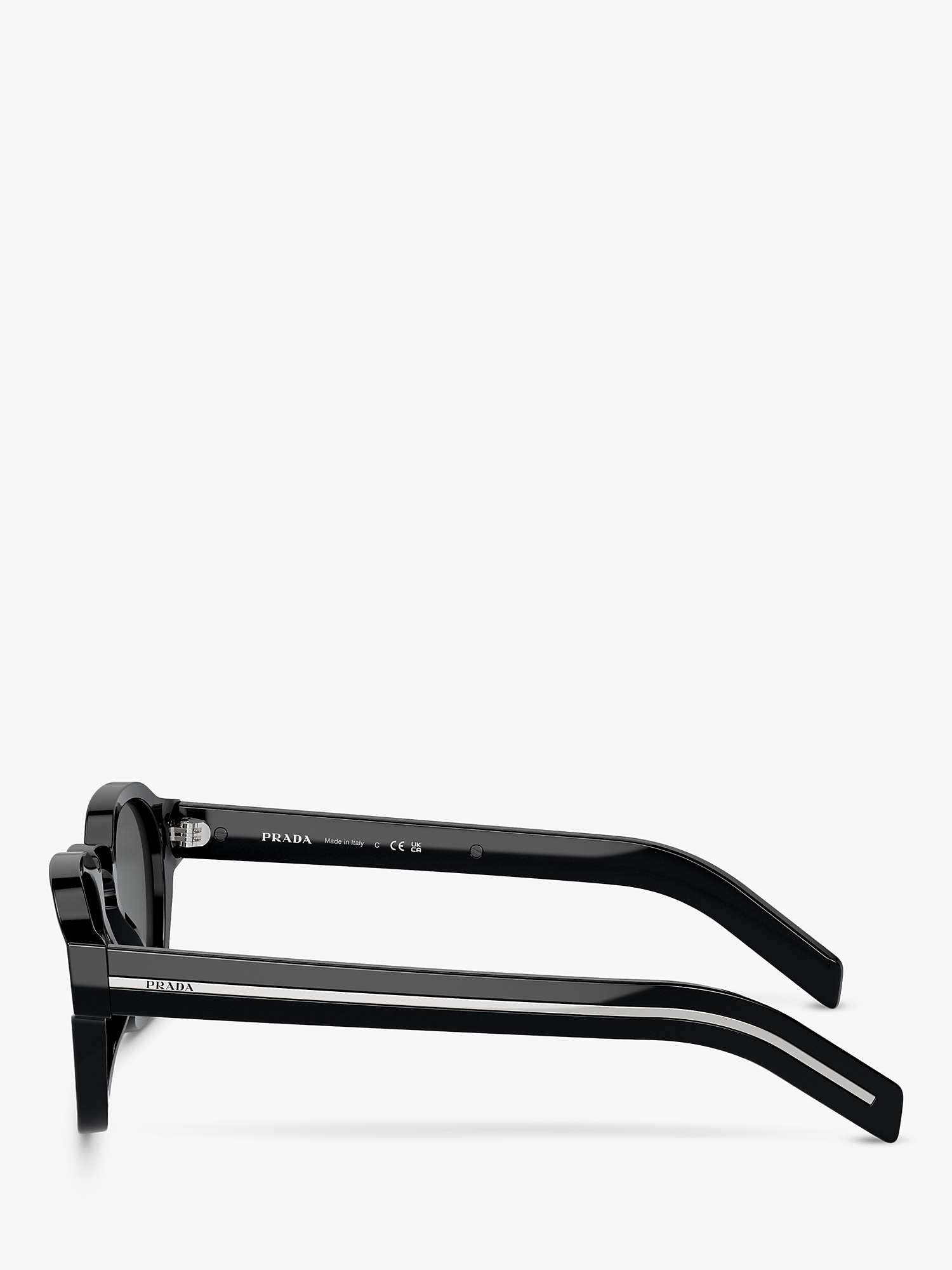 Buy Prada PR A16S Men's Phantos Sunglasses, Black/Grey Online at johnlewis.com