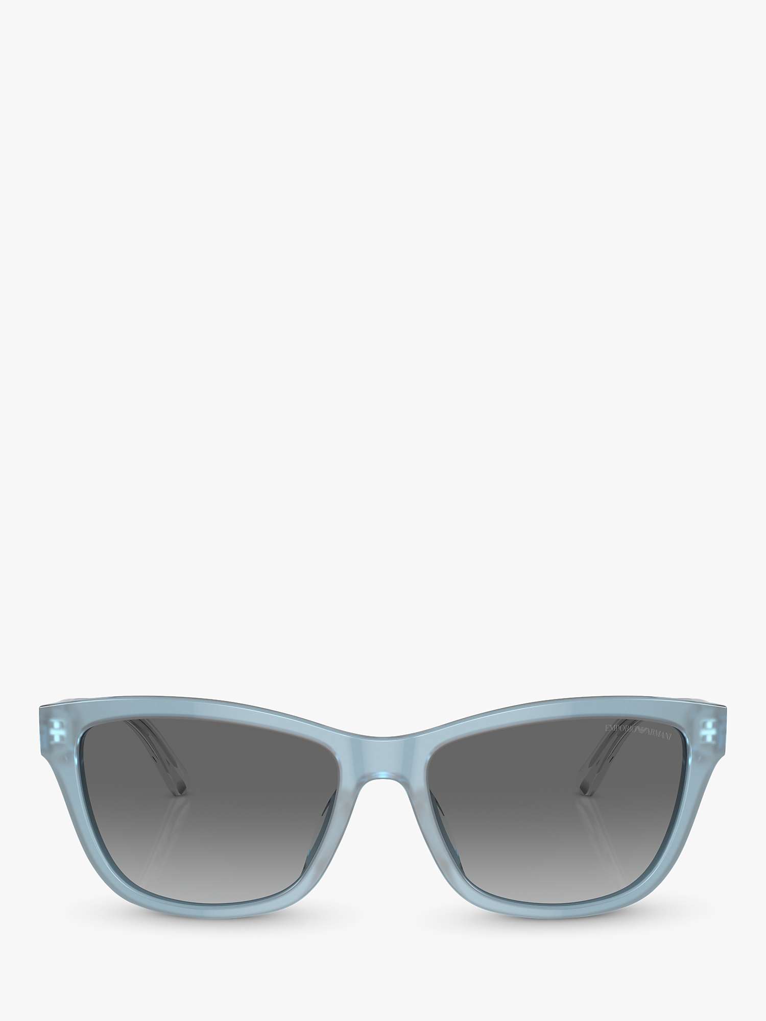 Buy Emporio Armani EA4227U Women's Rectangular Sunglasses, Opaline Azure/ Grey Gradient Online at johnlewis.com