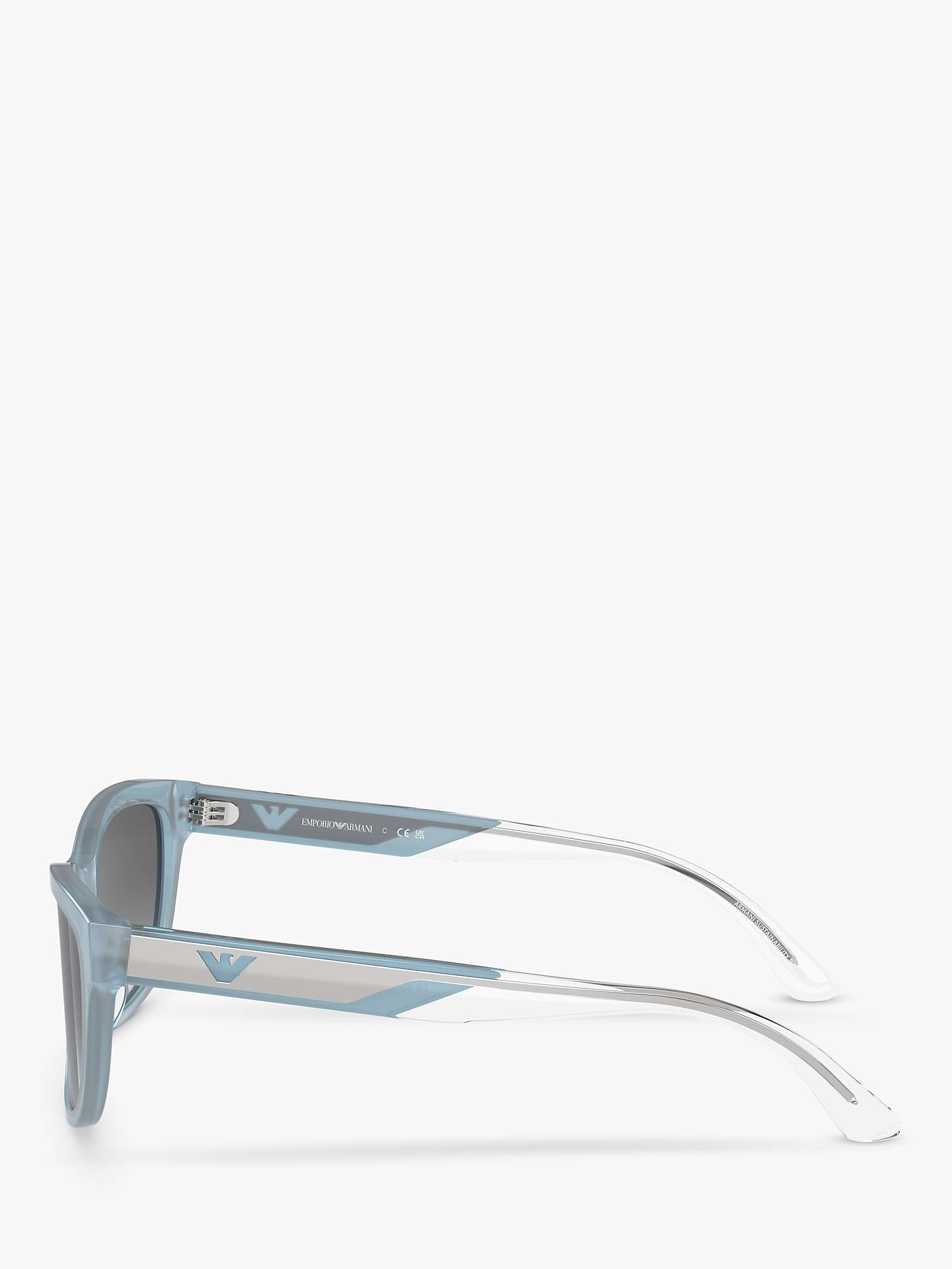Buy Emporio Armani EA4227U Women's Rectangular Sunglasses, Opaline Azure/ Grey Gradient Online at johnlewis.com