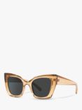 Yves Saint Laurent SL 552 Women's Cat's Eye Sunglasses, Clear Pink/Grey