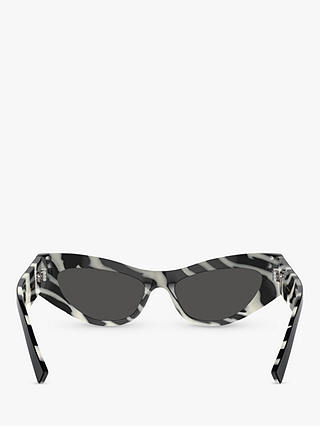 Dolce & Gabbana DG4450 Women's Cat's Eye Sunglasses, Black On Zebra/Grey