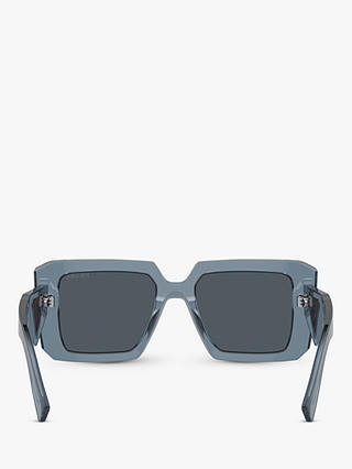Prada PR 23YS Women's Chunky Square Sunglasses, Transparent Graphite/Grey