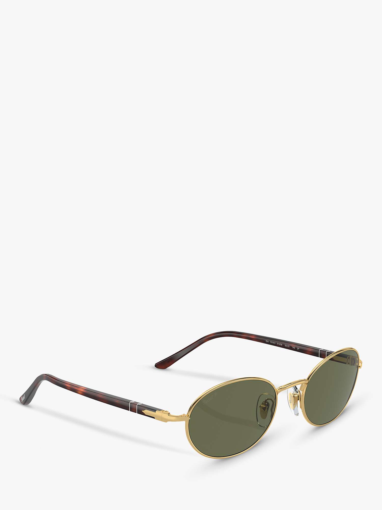 Buy Persol PO1018S Unisex Ida Polarised Oval Sunglasses, Gold/Green Online at johnlewis.com