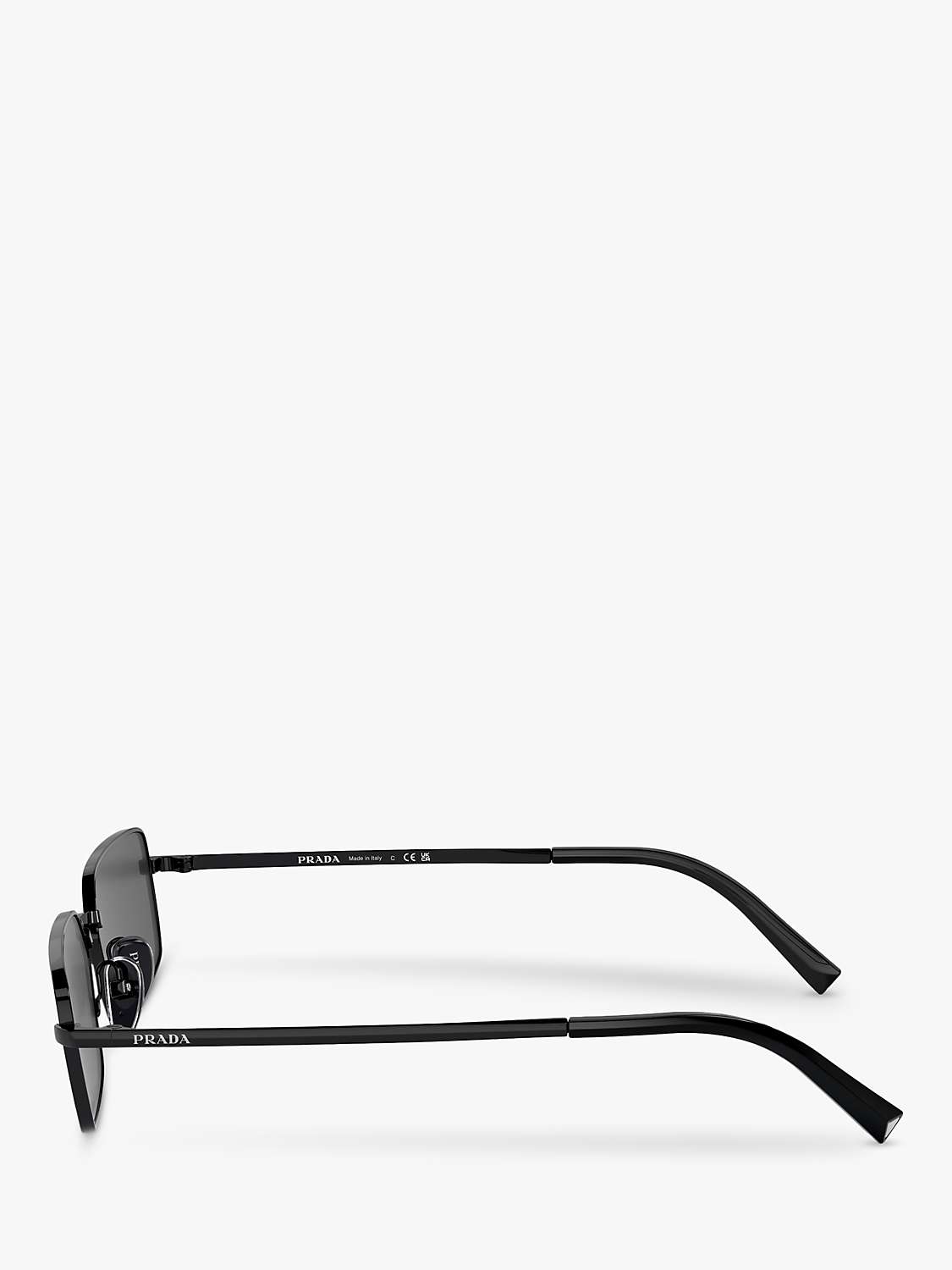 Buy Prada PR A60S Women's Rectangular Metal Frame Sunglasses, Black/Grey Online at johnlewis.com