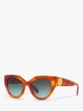 Gucci GG1408S Women's Cat's Eye Sunglasses, Tortoise/Blue Gradient