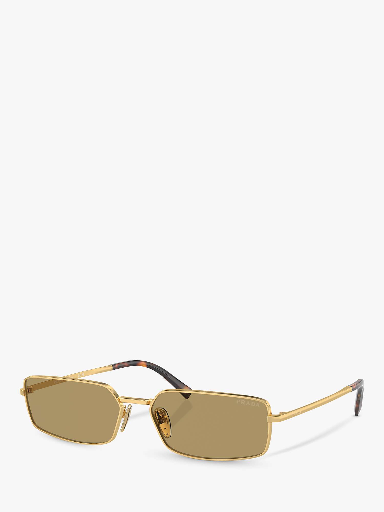 Buy Prada PR A60S Women's Rectangular Sunglasses, Gold Online at johnlewis.com