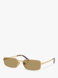 Prada PR A60S Women's Rectangular Sunglasses, Gold