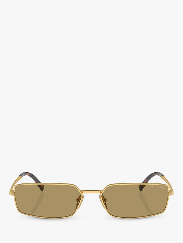 Prada PR A60S Women's Rectangular Sunglasses, Gold