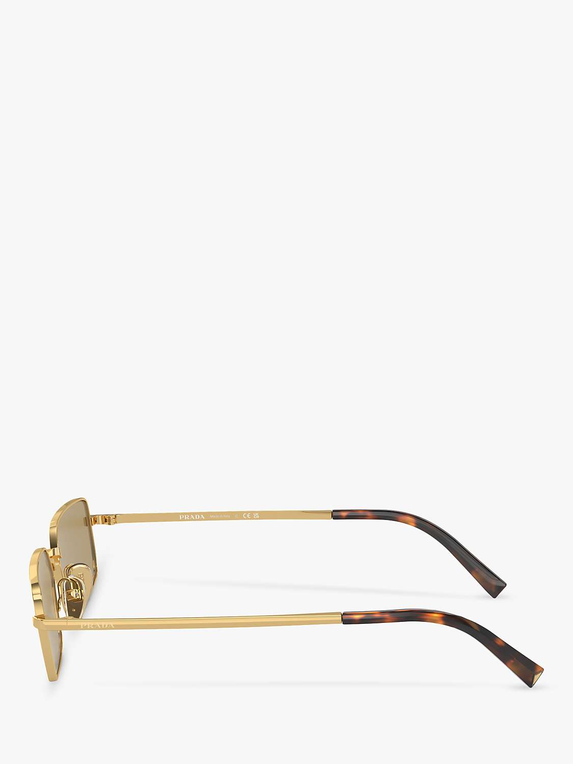 Buy Prada PR A60S Women's Rectangular Sunglasses, Gold Online at johnlewis.com