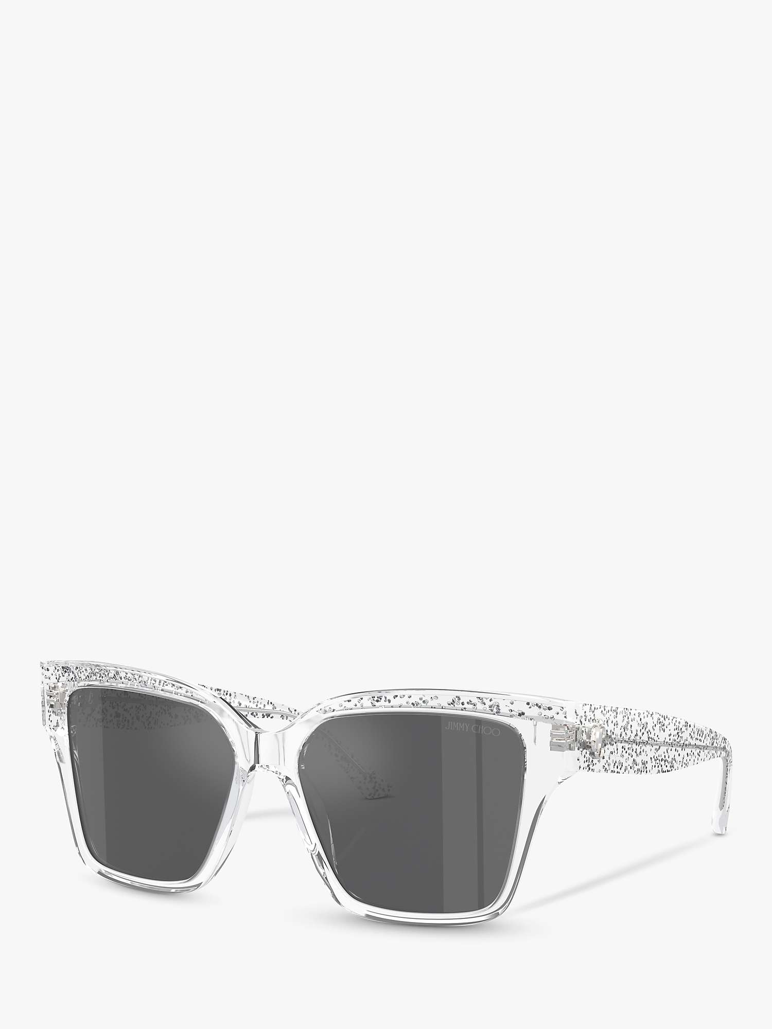 Buy Jimmy Choo JC5003 Women's Square Sunglasses, Crystal Glitter/Silver Online at johnlewis.com