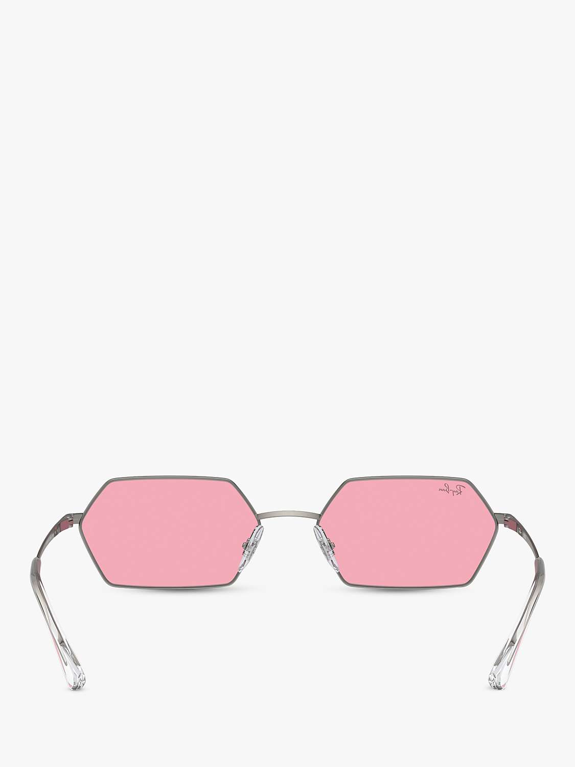 Buy Ray-Ban RB3728 Unisex Yevi Hexagonal Sunglasses, Gunmetal/Pink Online at johnlewis.com
