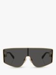 Dolce & Gabbana DG2305 Men's Irregular Sunglasses, Gold/Black