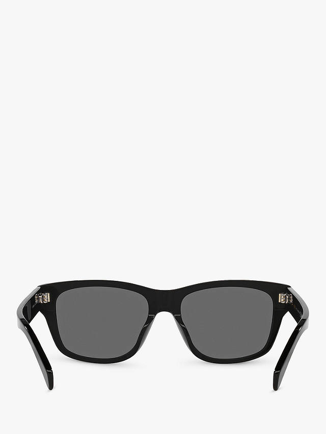 Celine CL40249U Men's Rectangular Sunglasses, Shiny Black/Grey