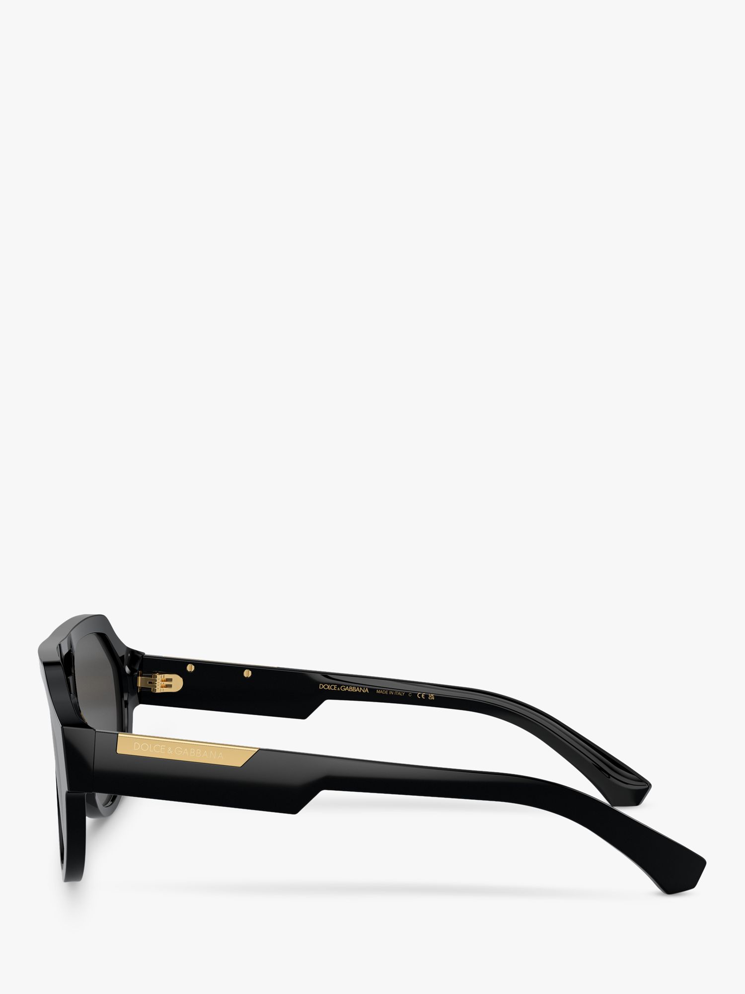 Dolce & Gabbana DG4466 Men's Aviator Sunglasses, Black/Grey