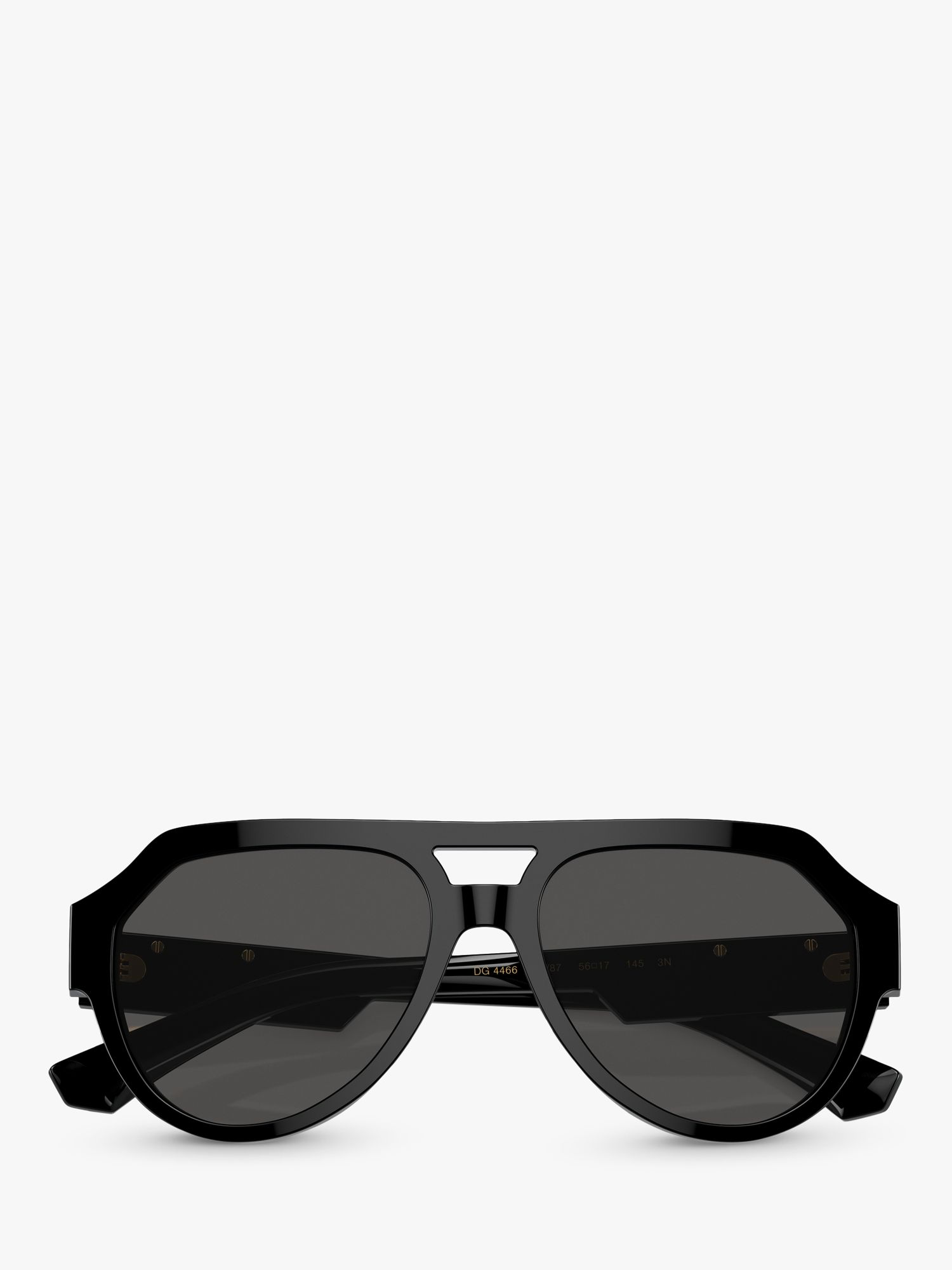 Dolce & Gabbana DG4466 Men's Aviator Sunglasses, Black/Grey