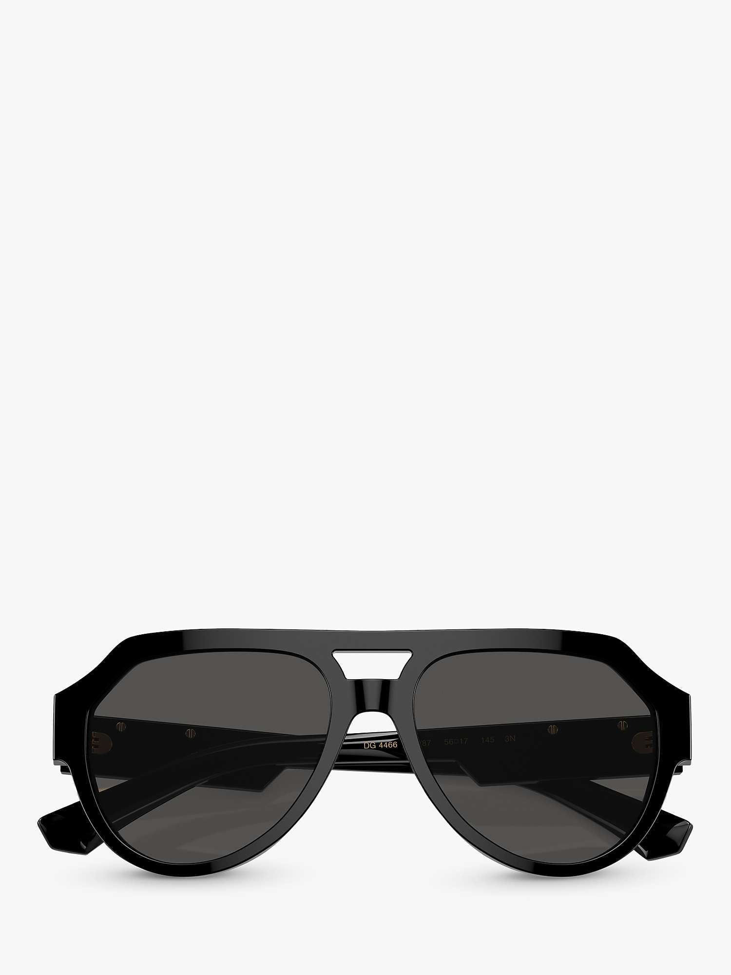 Buy Dolce & Gabbana DG4466 Men's Aviator Sunglasses, Black/Grey Online at johnlewis.com