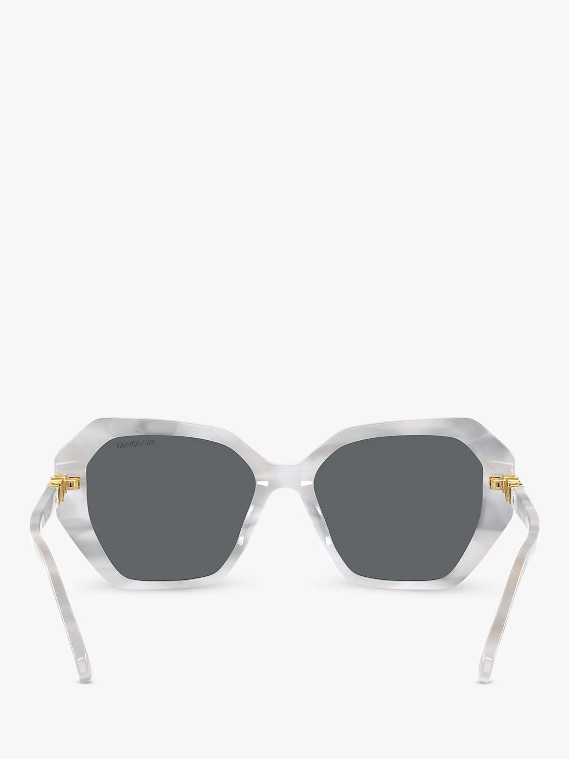 Buy Swarovski SK6017 Women's Butterfly Sunglasses, White Marble/Grey Online at johnlewis.com