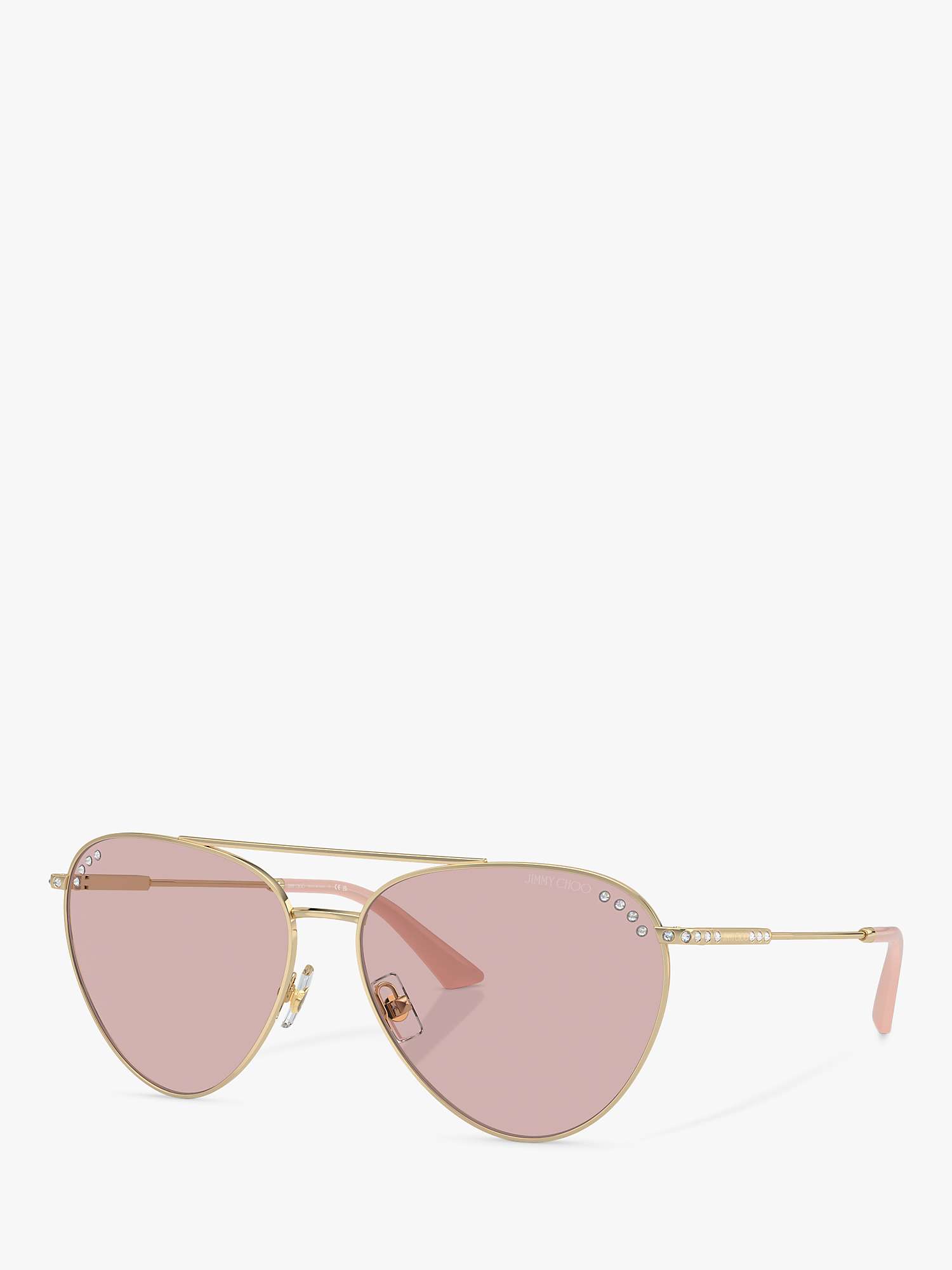 Buy Jimmy Choo JC4002B Women's Aviator Sunglasses, Pale Gold/Pink Online at johnlewis.com