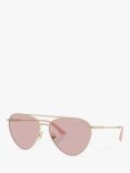 Jimmy Choo JC4002B Women's Aviator Sunglasses, Pale Gold/Pink