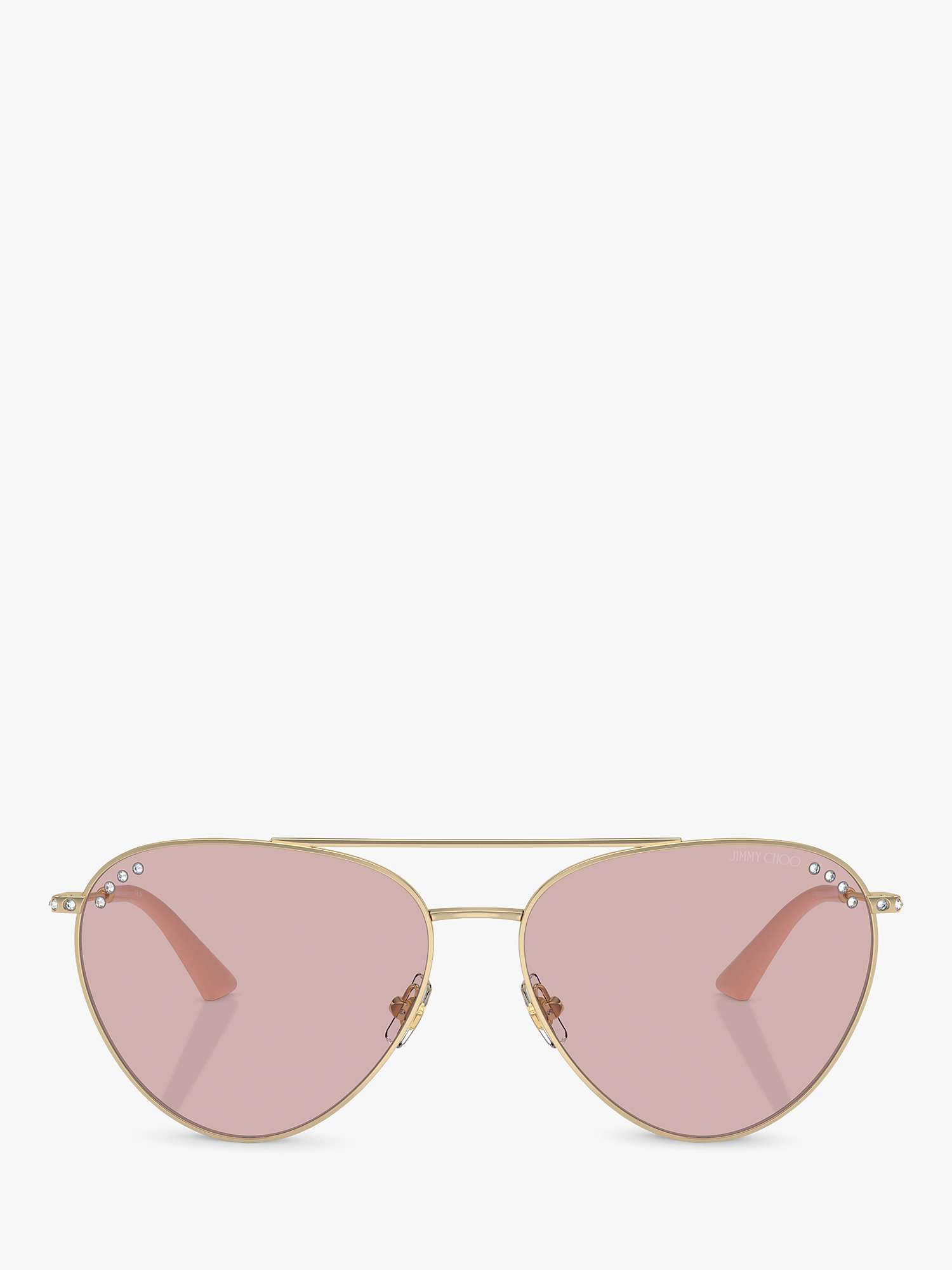 Buy Jimmy Choo JC4002B Women's Aviator Sunglasses, Pale Gold/Pink Online at johnlewis.com