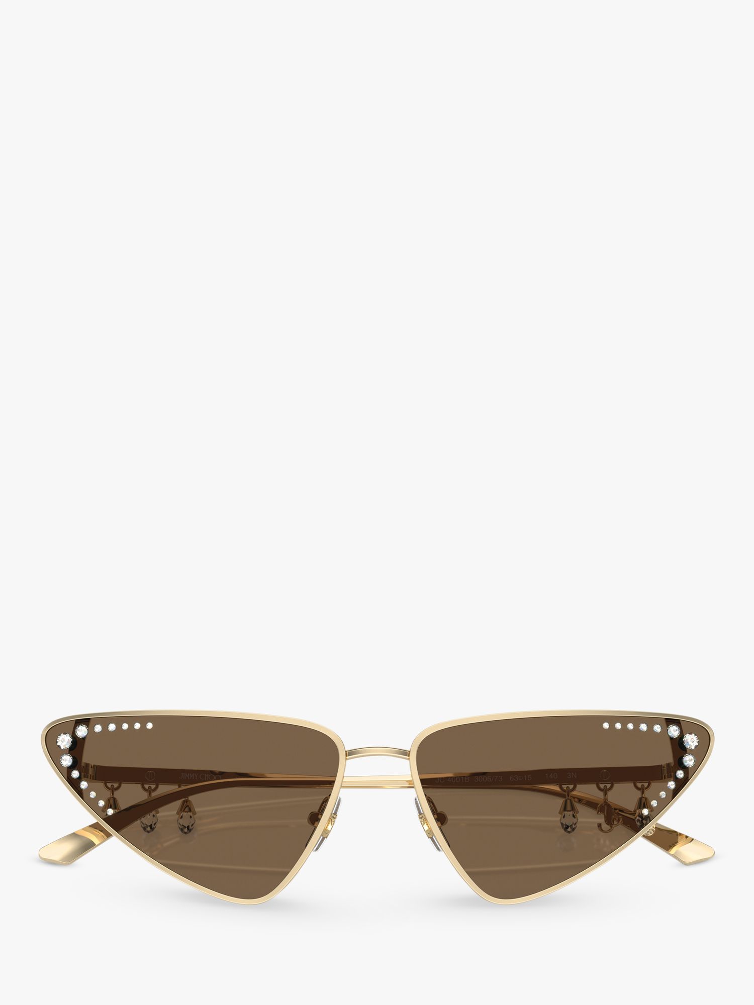 Jimmy Choo JC4001B Women's Cat's Eye Sunglasses, Pale Gold/Brown at ...