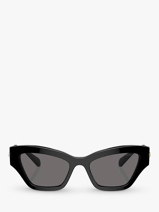 Swarovski SK6021 Women's Polarised Cat Eye Sunglasses, Black