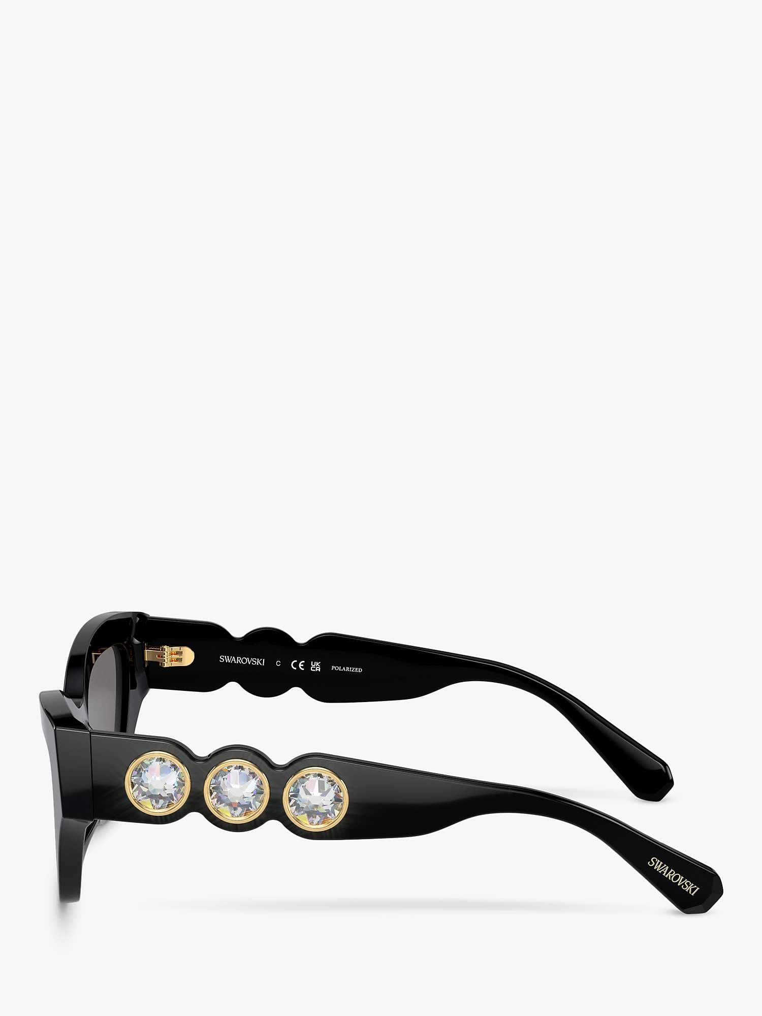 Buy Swarovski SK6021 Women's Polarised Cat Eye Sunglasses, Black Online at johnlewis.com