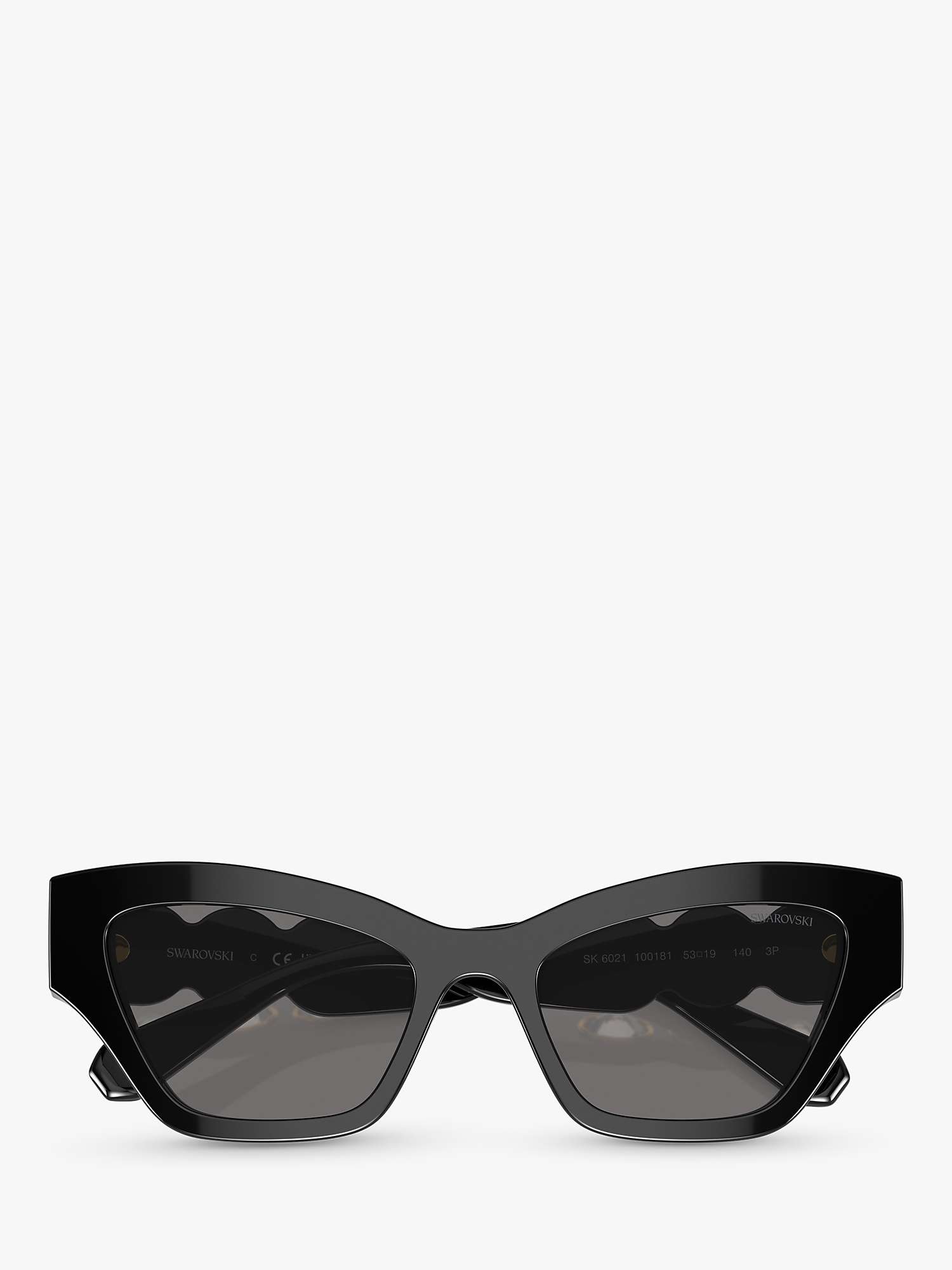 Buy Swarovski SK6021 Women's Polarised Cat Eye Sunglasses, Black Online at johnlewis.com