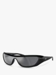 Ray-Ban RB4431 Unisex Xan Wrap Sunglasses, Black/Grey