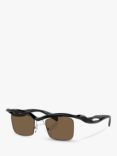 Prada PR A15S Men's Rectangular Sunglasses, Black