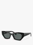 Ray-Ban RB4430 Unisex Polarised Rectangular Sunglasses, Black/Grey