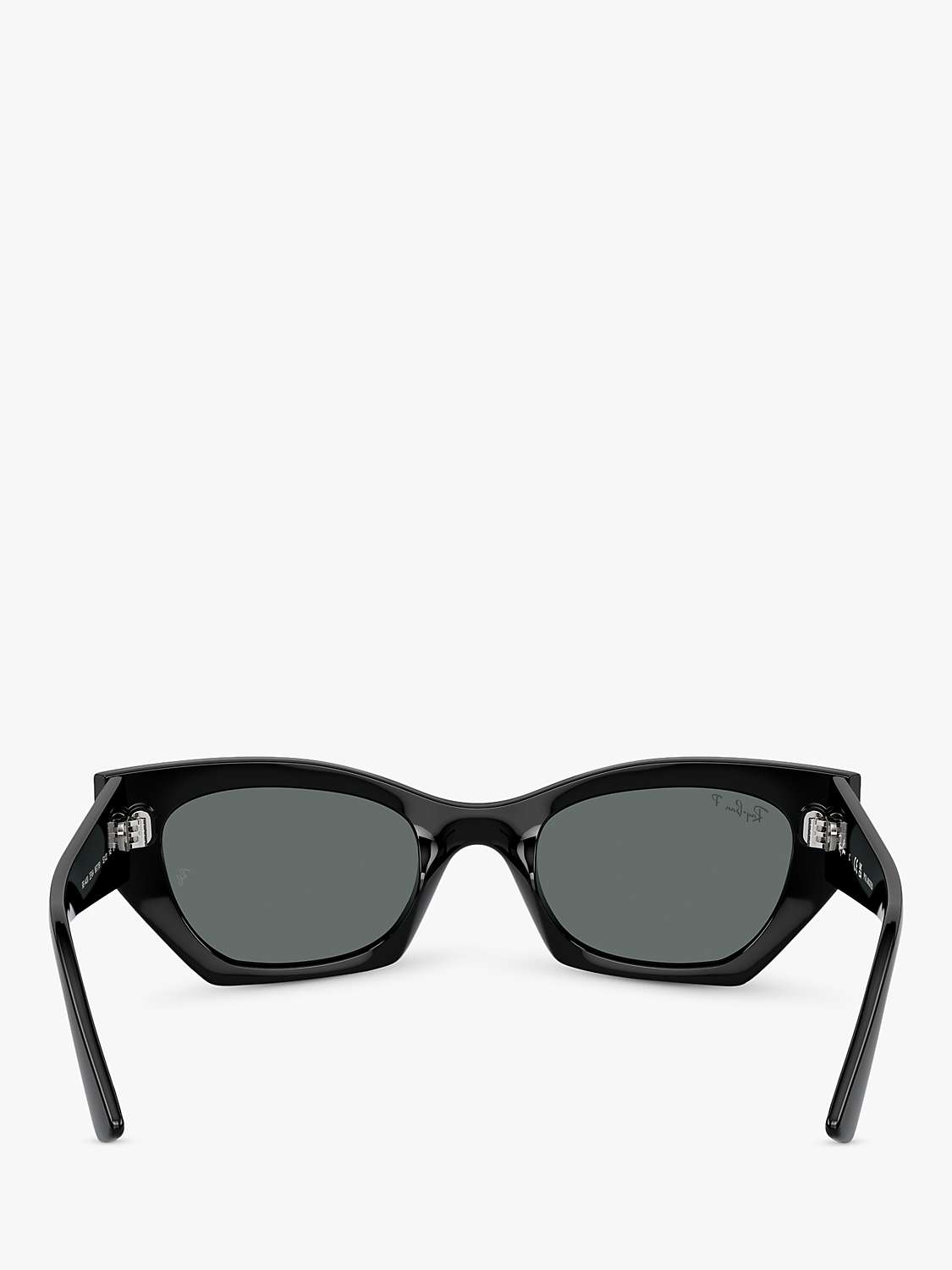 Buy Ray-Ban RB4430 Unisex Polarised Rectangular Sunglasses, Black/Grey Online at johnlewis.com