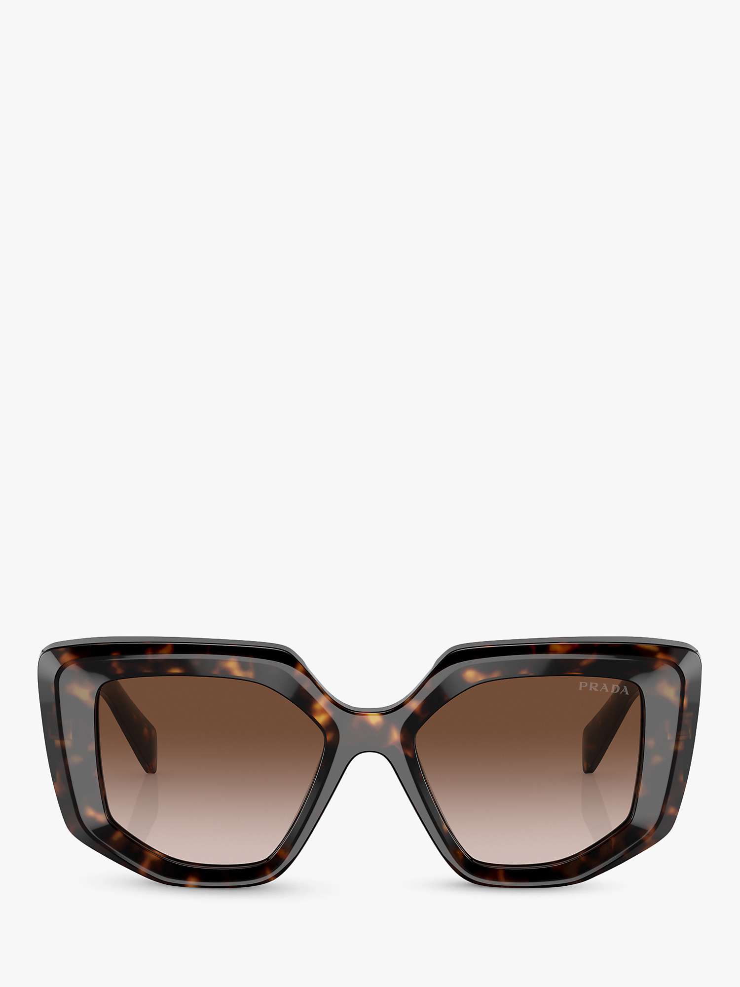 Buy Prada PR 14ZS Women's Irregular Sunglasses, Tortoise/Brown Gradient Online at johnlewis.com