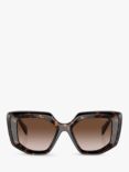 Prada PR 14ZS Women's Irregular Sunglasses, Tortoise/Brown Gradient, Tortoise/Brown Gradient