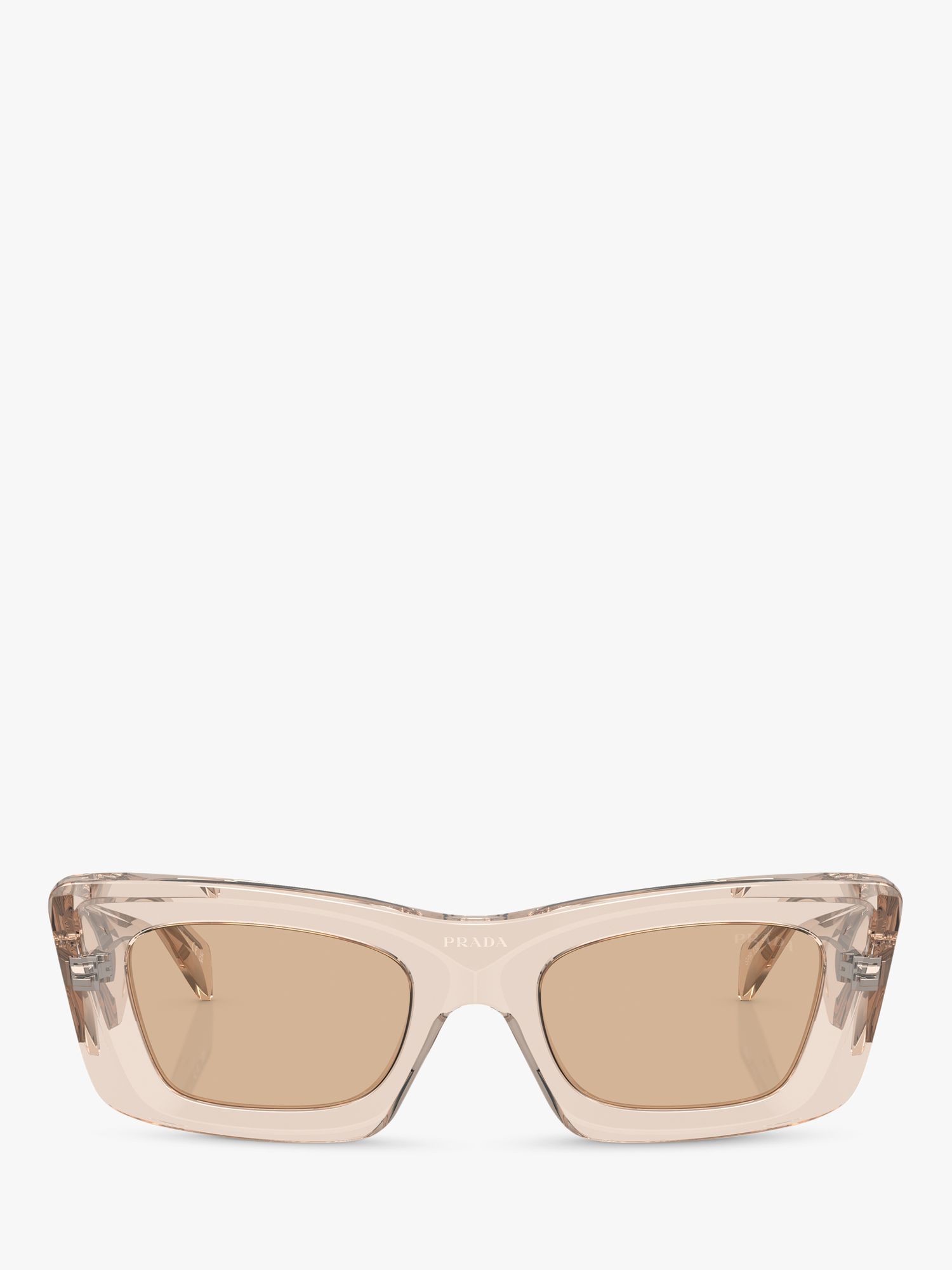 Prada PR 13ZS Women's Cat's Eye Sunglasses, Crystal Beige/Brown at John ...