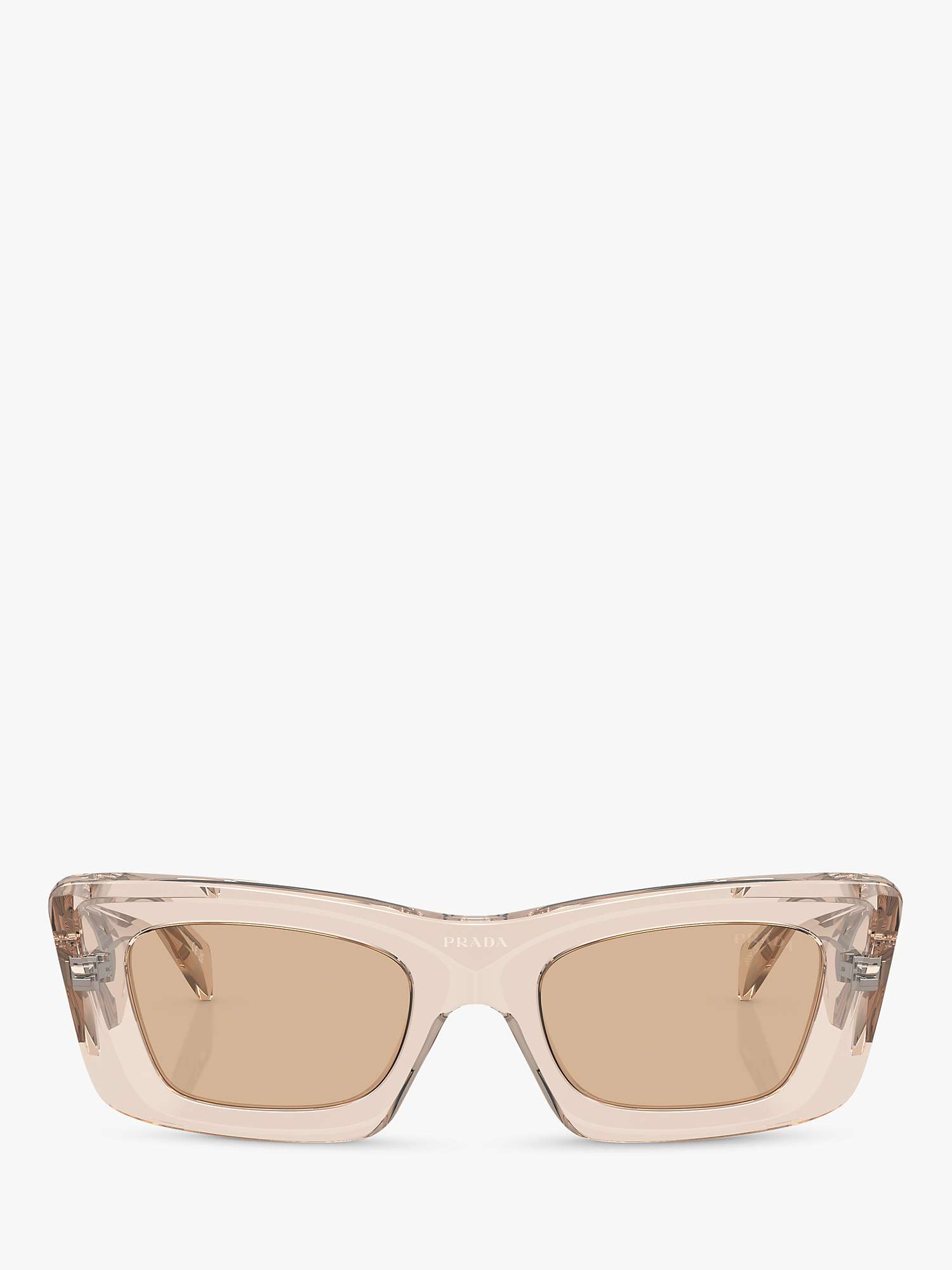 Buy Prada PR 13ZS Women's Cat's Eye Sunglasses, Crystal Beige/Brown Online at johnlewis.com