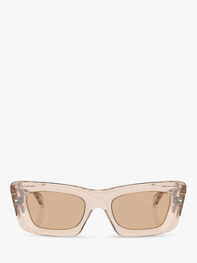 Prada PR 13ZS Women's Cat's Eye Sunglasses, Crystal Beige/Brown