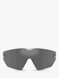 Versace VE4461 Unisex Wraparound Sunglasses, Crystal/Grey
